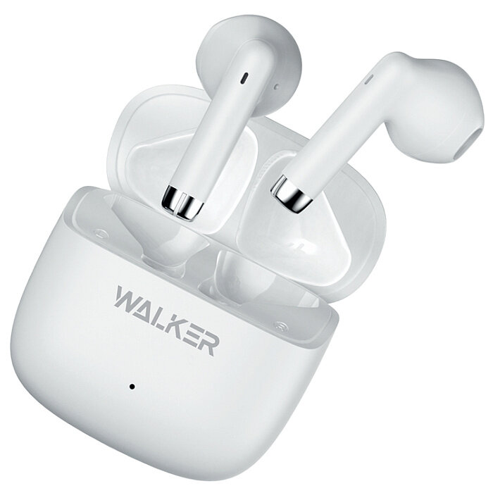 Наушники WALKER Bluetooth WTS-25, независимая работа наушников, белые
