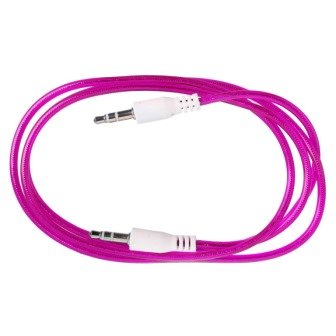 AUX кабель 3,5 * 3.5 силиконовый  розовый