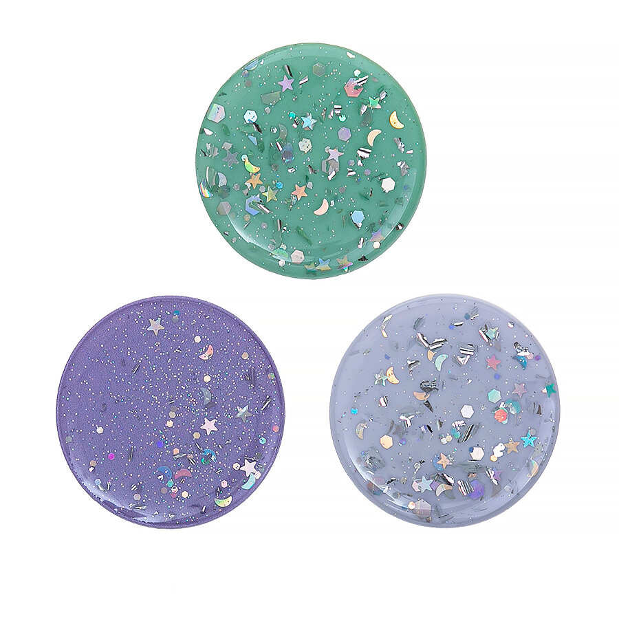 Держатель для телефона POPSOCKETS лаковый Зеленый с блестками