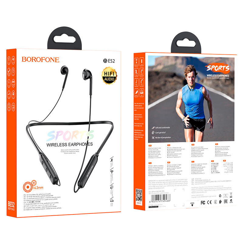 Гарнитура BOROFONE BE52 Ear Bluetooth 5.0, вакуумная, черная