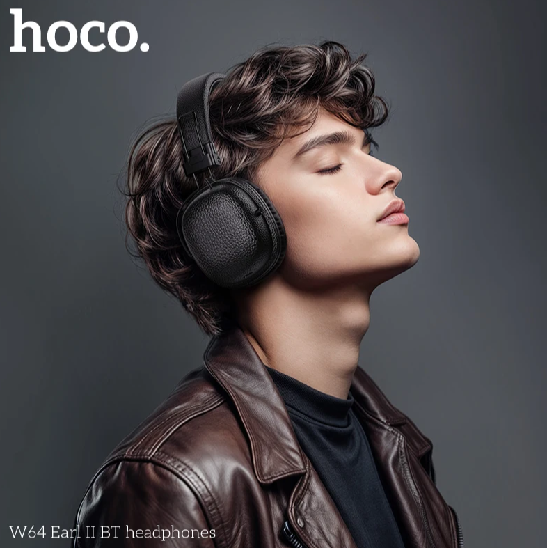 Гарнитура Bluetooth HOCO W64 Earl II, bluetooth 5.4, полноразмерная, черная