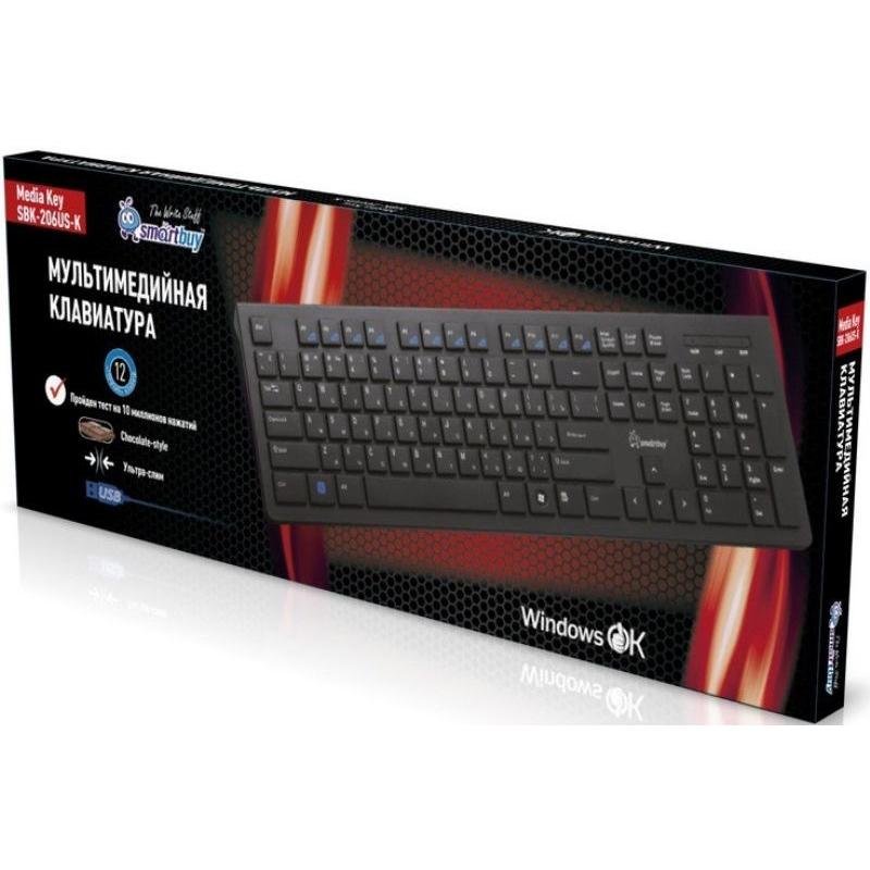 Клавиатура беспроводная SmartBuy 206 Slim черная