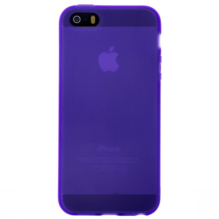 Накладка с глянцевым ободком МАТОВАЯ IPhone 5 фиолетовая