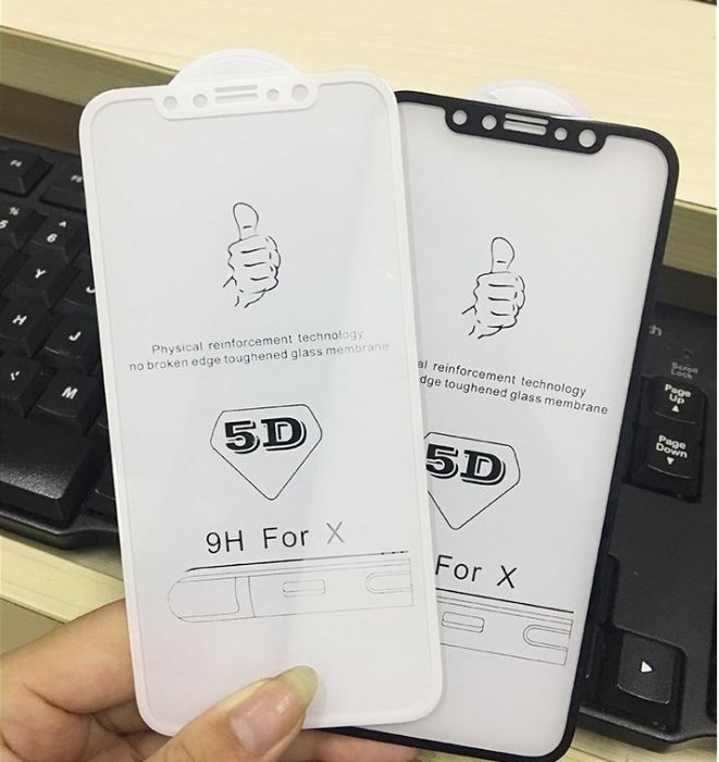 Стекло 5D "Full glue" с рамкой для Apple iPhone 11 Pro/X/XS/5.8" белое, тех.упаковка