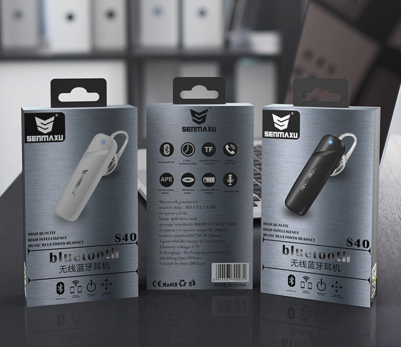 BLUETOOTH-гарнитура SENMAXU S40 белая