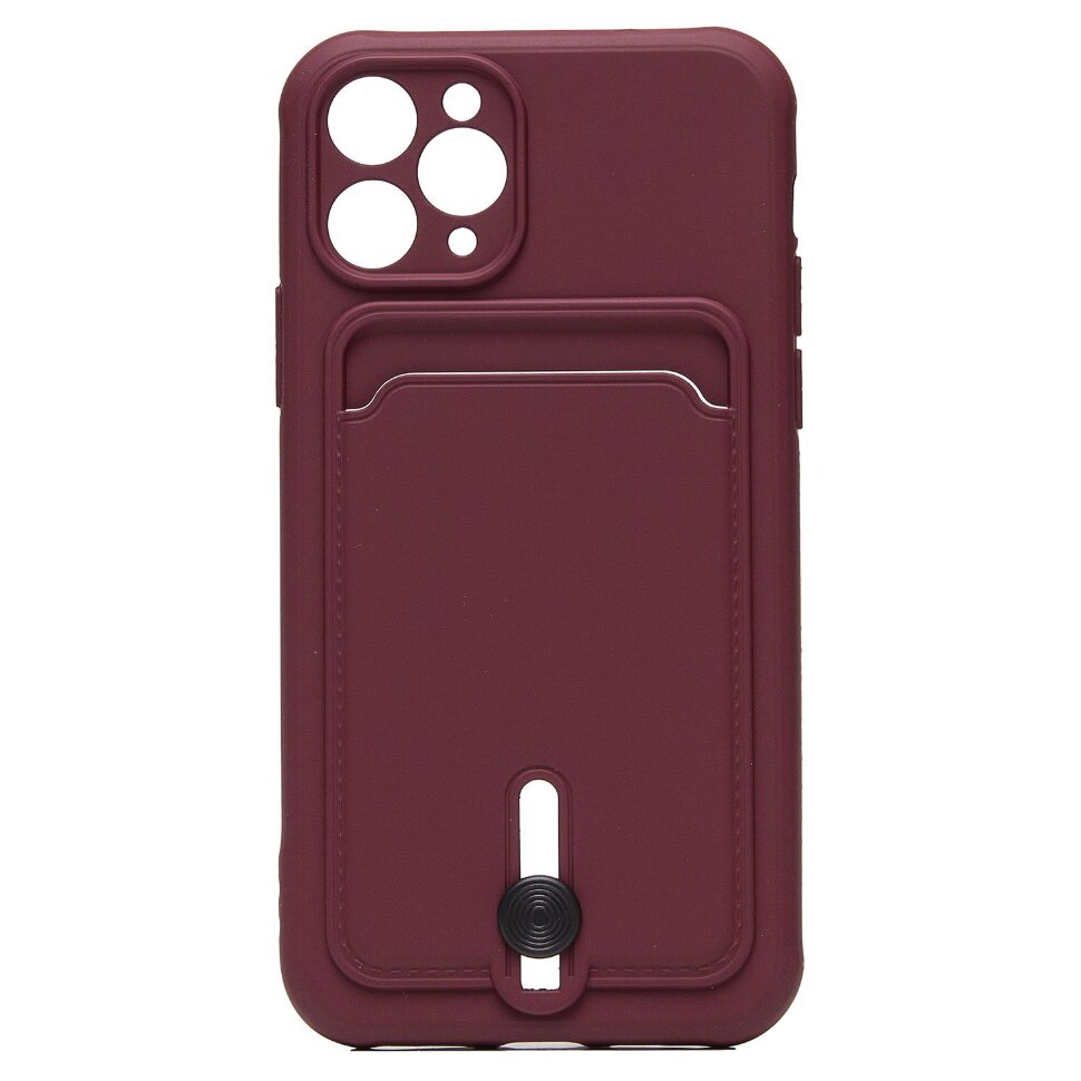 Накладка SC304 для Apple iPhone 11 Pro с визитницей (bordo)