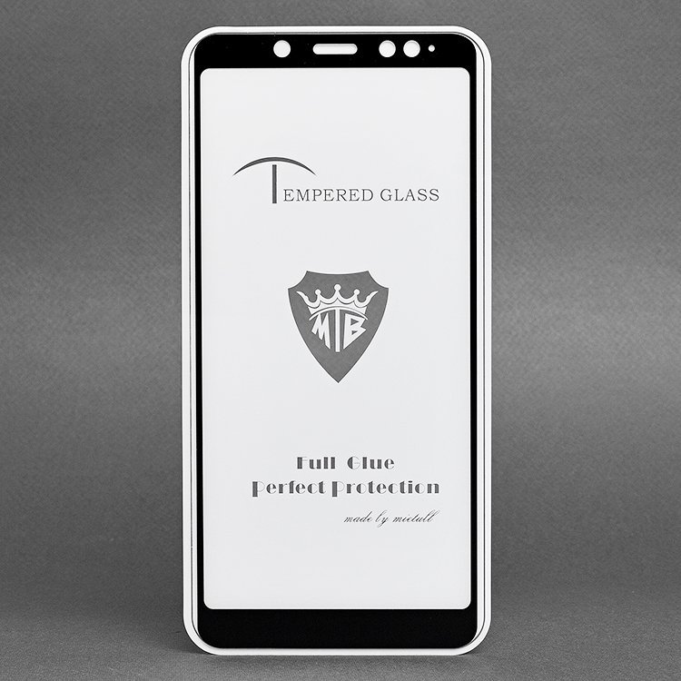 Стекло 2,5D "Full glue" с рамкой для Xiaomi Redmi Note 5 черное, Brera