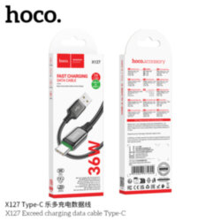 Кабель USB - Type-C HOCO X127 36W, 1 метр, черный