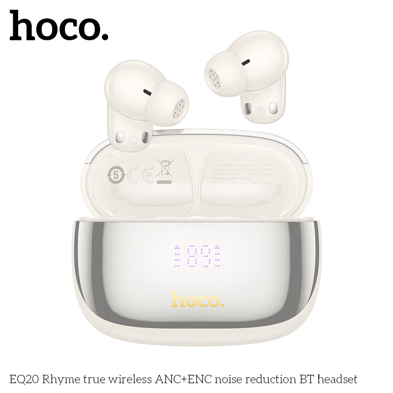 Наушники Bluetooth HOCO EQ20 Rhyme TWS, белые