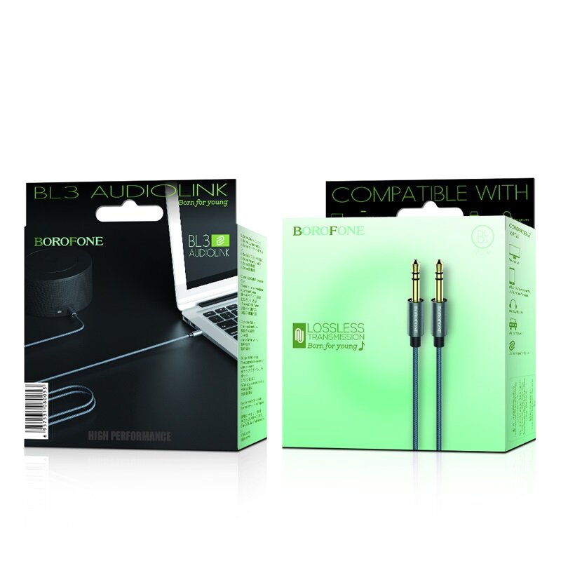 AUX кабель Borofone BL3, 100 см, серый - СКИДКА 10%
