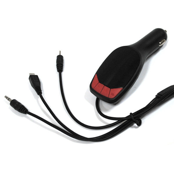 FM-модулятор MicroSD/1 USB/AUX + кабель 6101/micro/AUX КС-626 черный