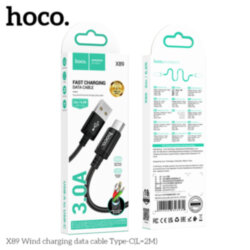 Кабель USB - Type-C HOCO X89 Wind 3A, 2 метра, черный