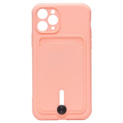 Накладка SC304 для Apple iPhone 11 Pro с визитницей (light pink)