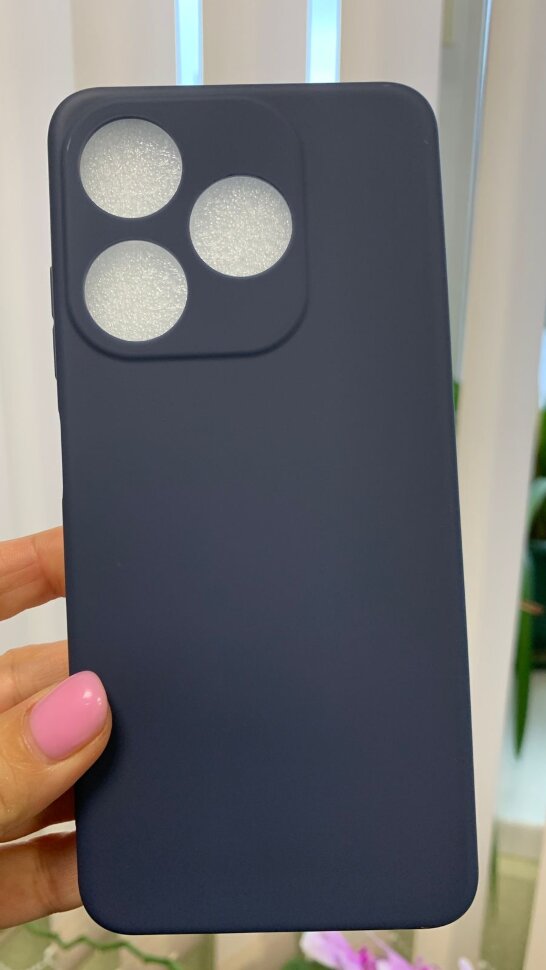 Накладка силиконовая SOFT TOUCH Tecno Spark 10/Spark 10C, темно-синяя