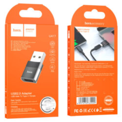Адаптер Hoco UA17 USB (папа) - Type-C (мама), черный