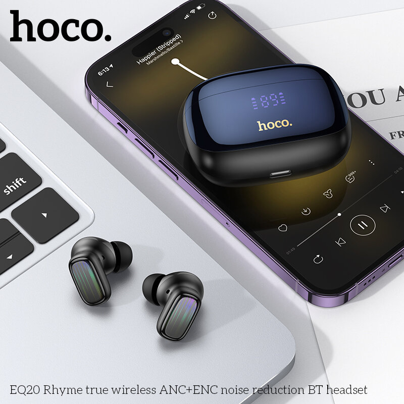 Наушники Bluetooth HOCO EQ20 Rhyme TWS, черные