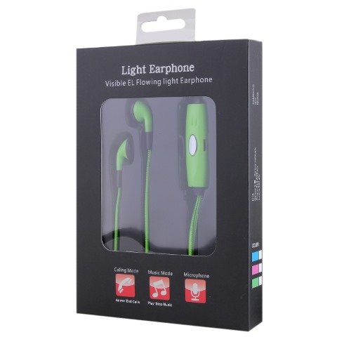 Гарнитура MP3 Light LHT002 светящиеся зеленые