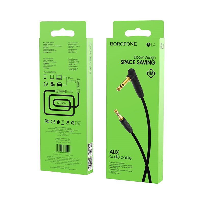 AUX кабель Borofone BL4, 100 см, черный