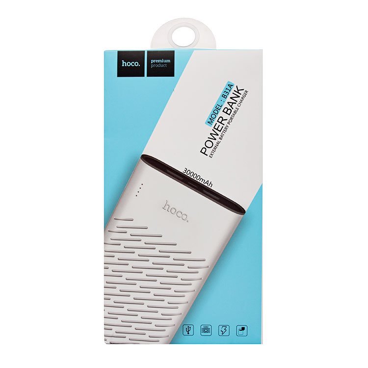 Внешнее ЗУ Power Bank HOCO B31A Rege 30000mAh Li-pol USB*2 белое