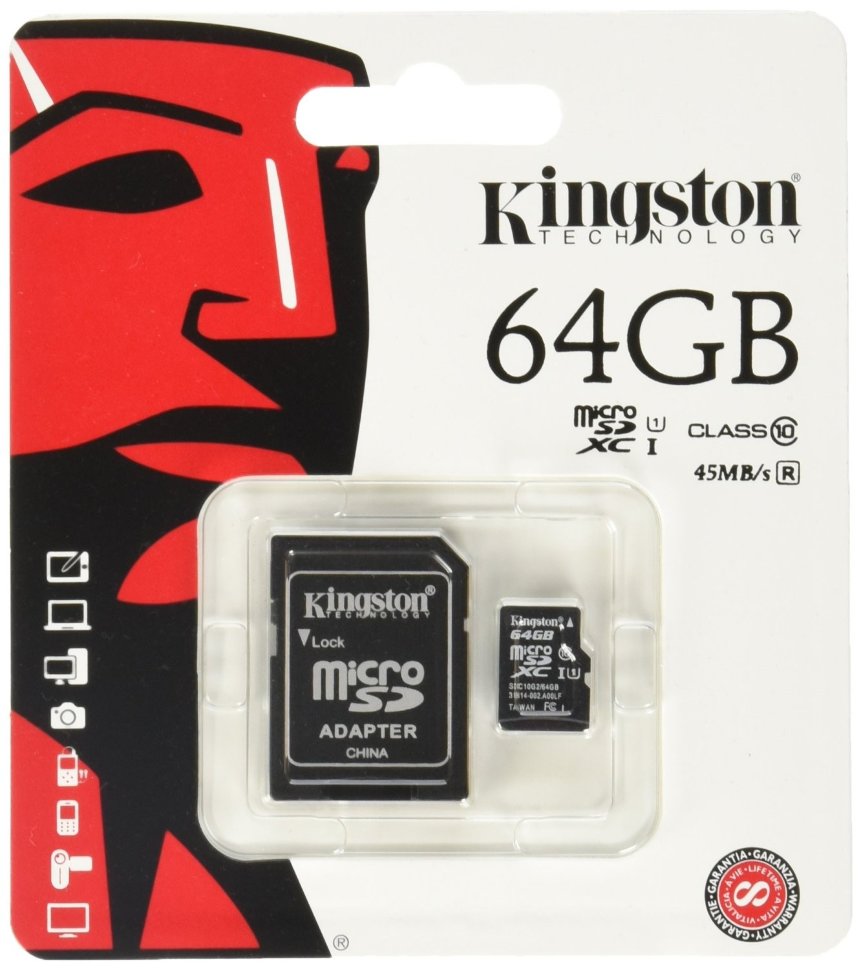 Kingston microSD 64GB High-Capacity (Class 10) с адаптером (не оригинал, гарантия 3 месяца)