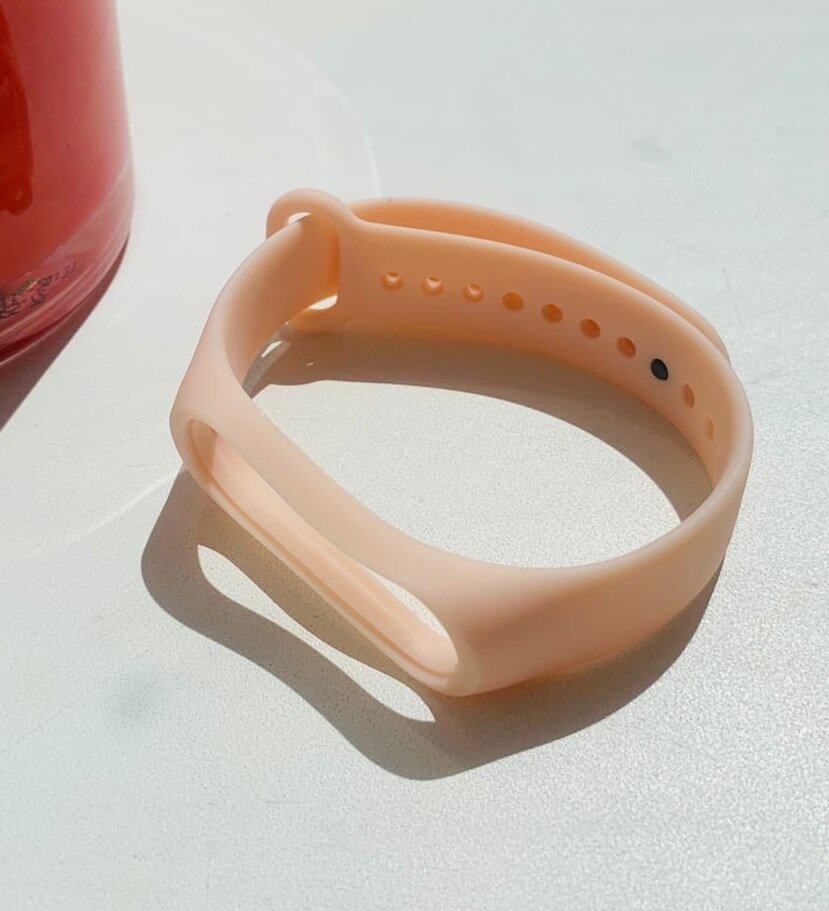 Ремешок силиконовый для Xiaomi Mi Band 3/4, розовый песок
