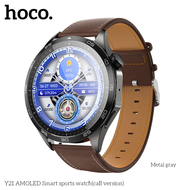 Смарт-часы HOCO Y21 AMOLED Smart watch (Call Version), metal gray
