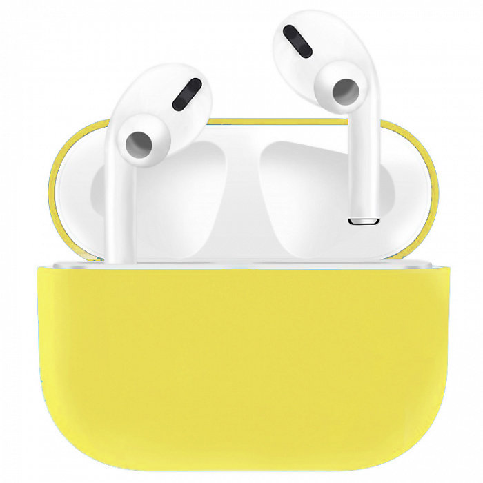 Чехол силиконовый для кейса AirPods Pro желтый