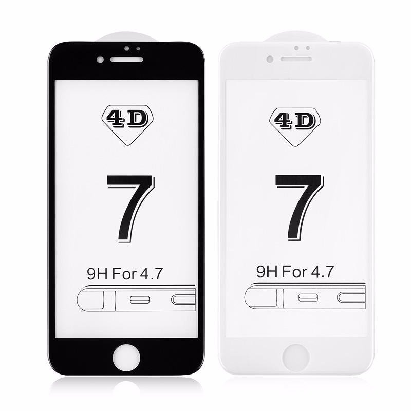 Стекло защитное 4D на дисплей тех.упаковка iPhone 7 черное