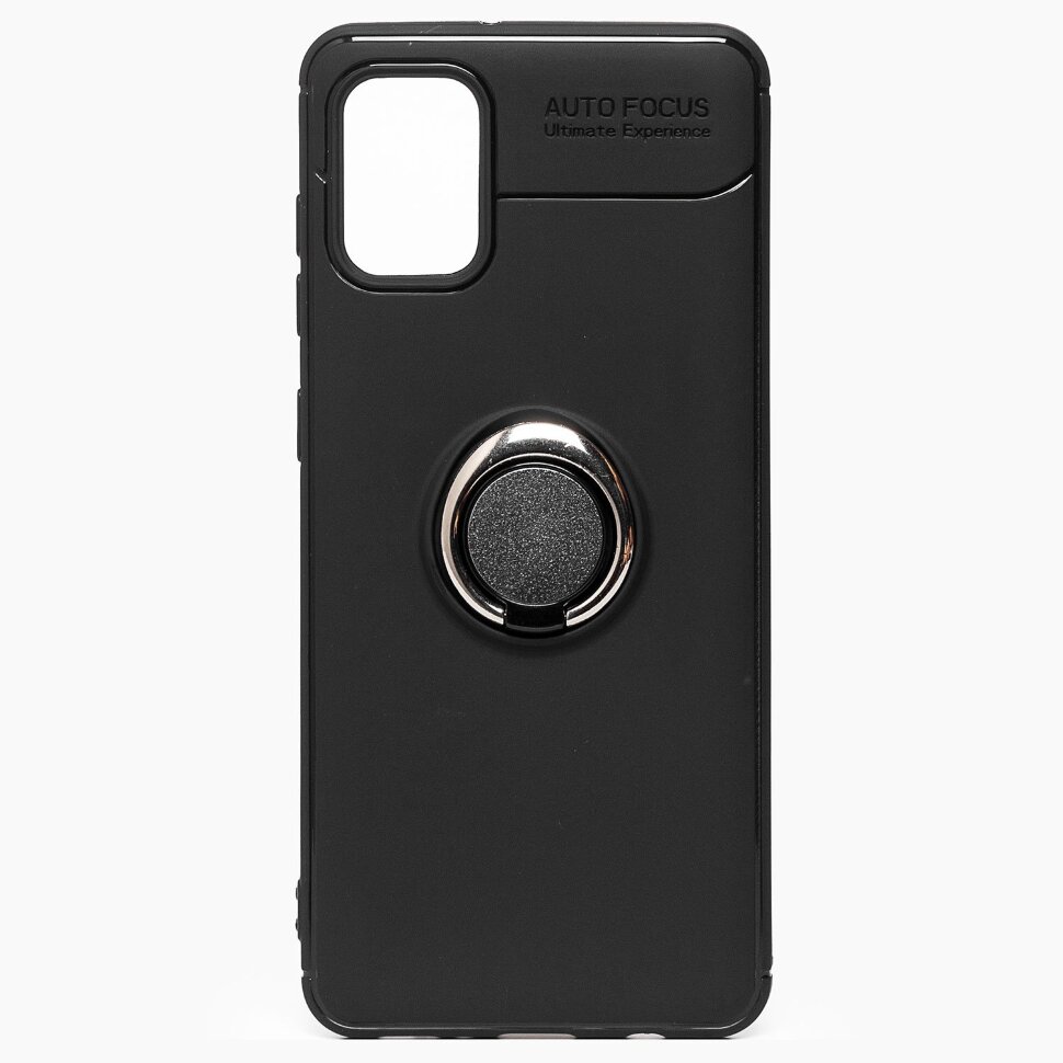 Накладка SC131 Samsung A515 Galaxy A51+ кольцо-держатель (black)