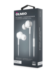 Гарнитура Olmio Fly с кнопкой ответа, белая