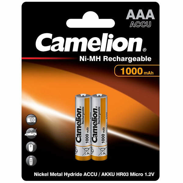 Аккумулятор Camelion AAA Ni-MH 1000mAh/2BL