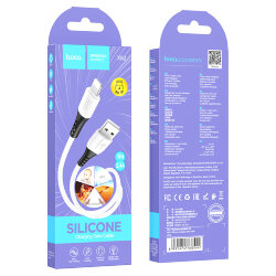USB кабель на iPhone 5 HOCO X82 Silicone, 1 метр, белый