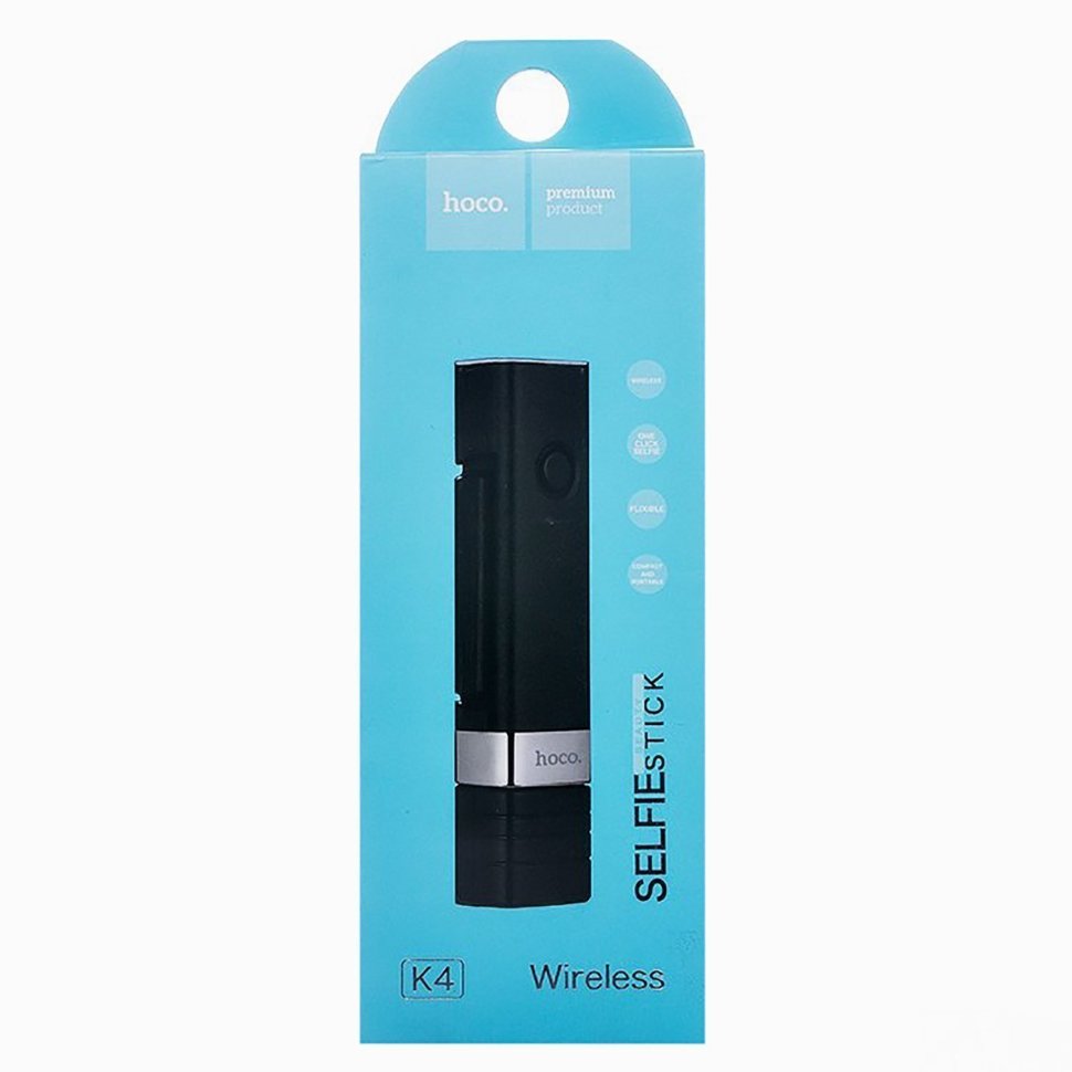 Монопод для селфи Hoco K4 Beauty wireless 12-65 см, black