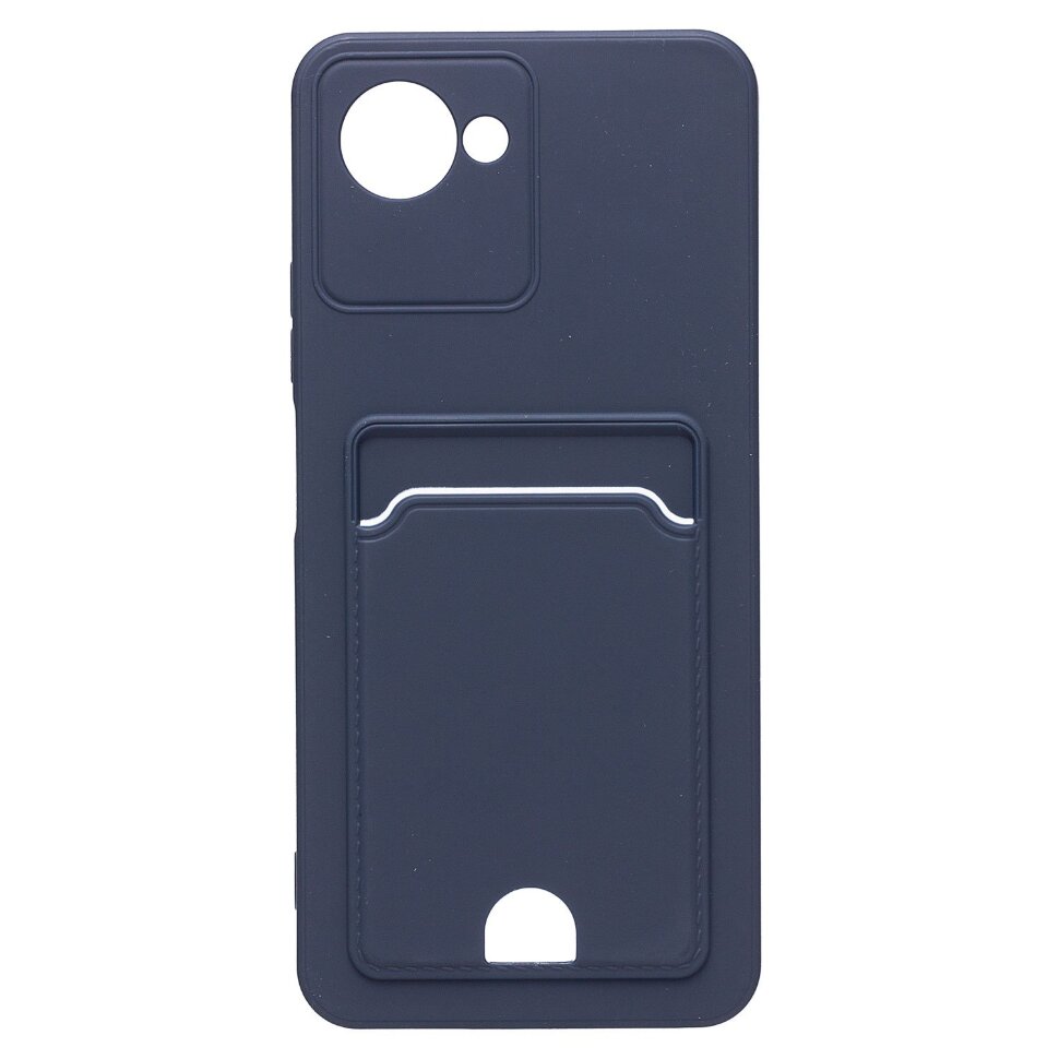 Накладка SC315 Realme C30 с визитницей (dark blue)