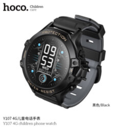 Смарт-часы HOCO Y107 4G детские, SIM, Bluetooth, черные