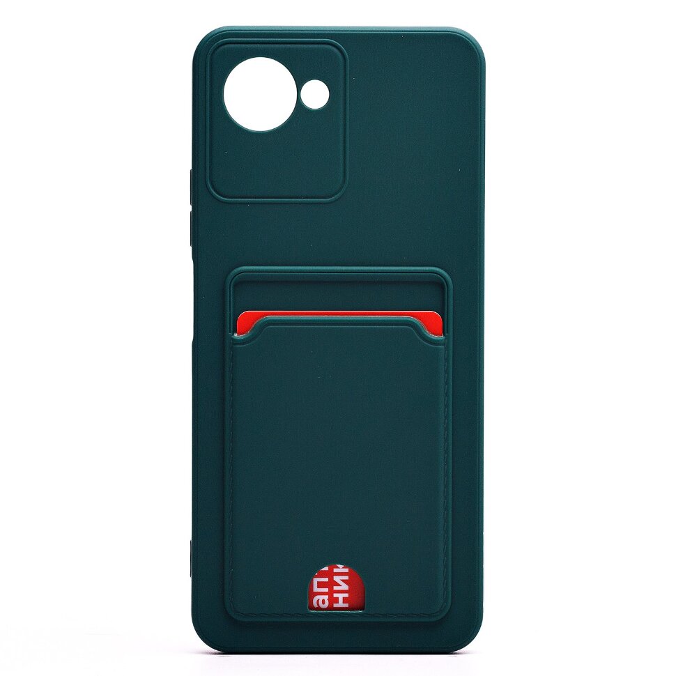 Накладка SC315 Realme C30 с визитницей (dark green)
