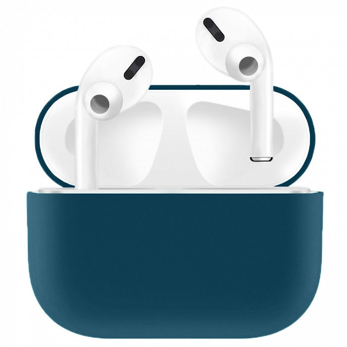Чехол силиконовый для кейса AirPods Pro темно-синий