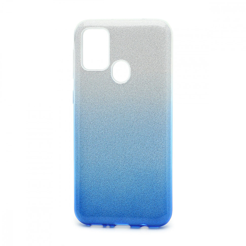 Накладка SC097 БЛЕСТКИ градиент 3в1 Samsung M215 Galaxy M21 (blue/silver)