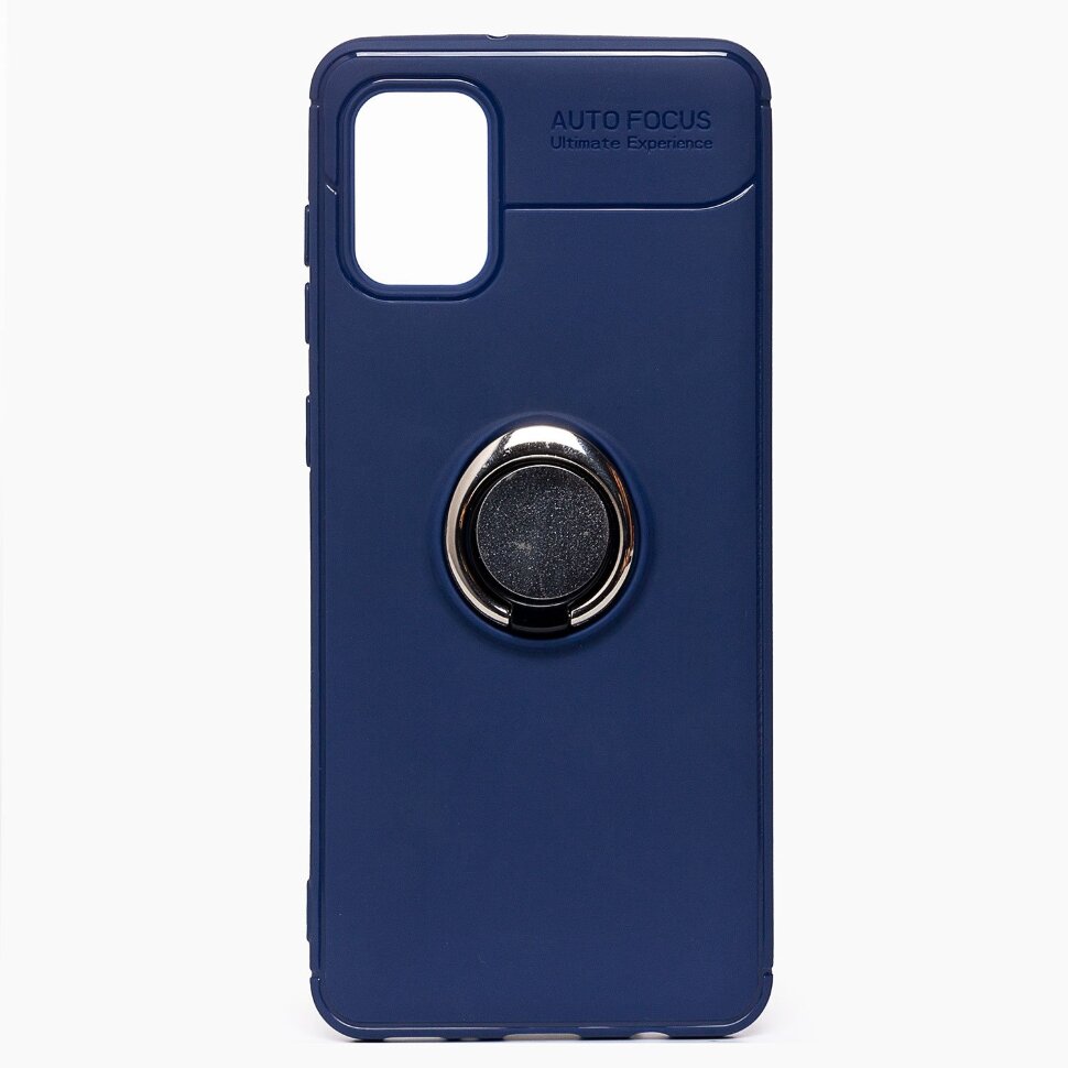 Накладка SC131 Samsung A715 Galaxy A71+ кольцо-держатель (blue)