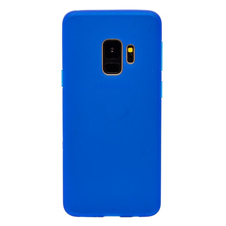 Накладка с глянцевым ободком МАТОВАЯ Samsung S9 синяя