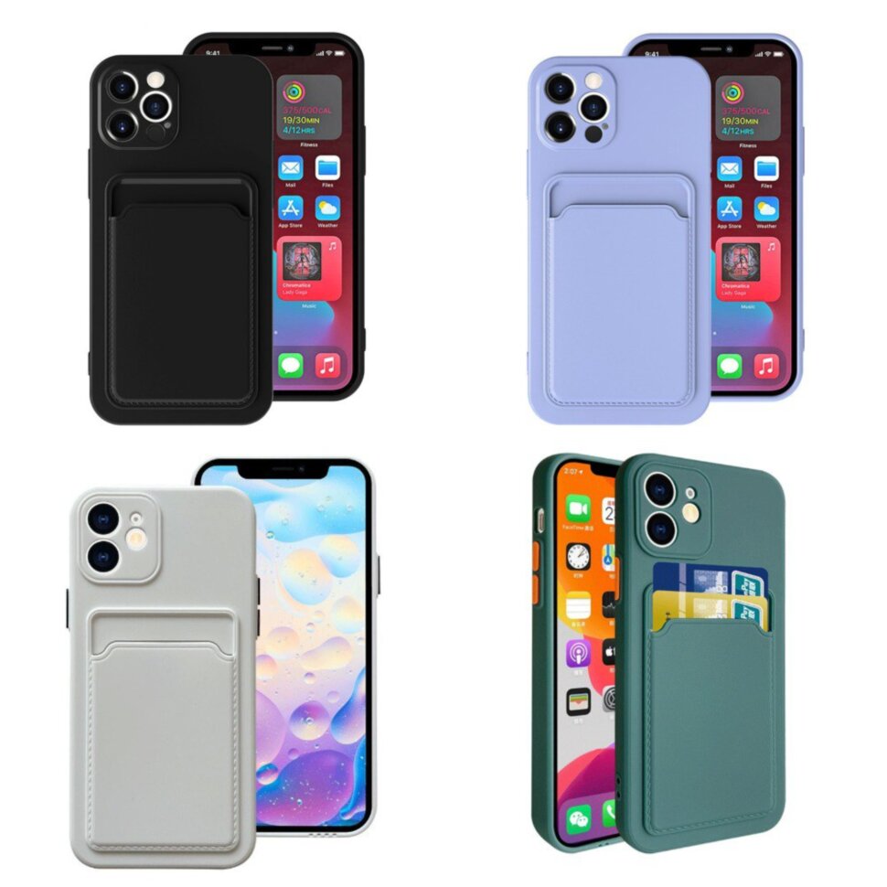 Накладка BUTTON Samsung A55, с визитницей, темно-синяя