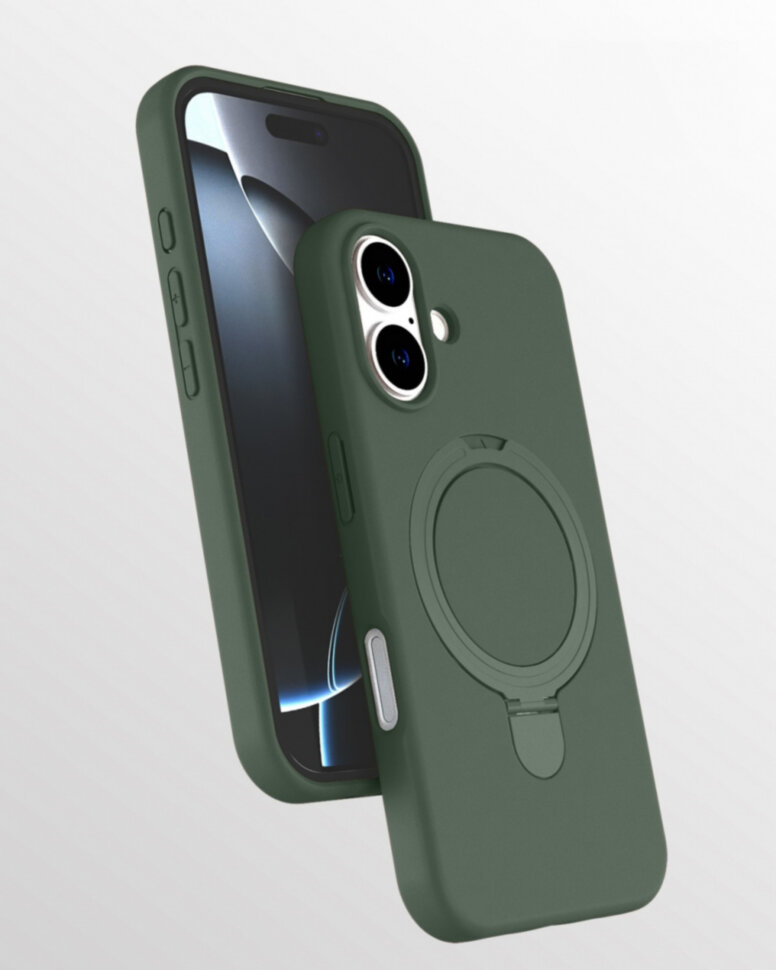 Силикон Revole Mix&Ring для Apple iPhone 17 (6.3) темно-зеленый