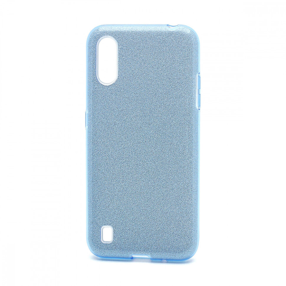Накладка SC097 БЛЕСТКИ 3в1 Samsung A01 (blue)