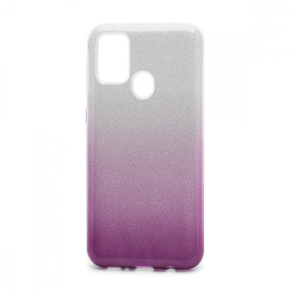 Накладка SC097 БЛЕСТКИ градиент 3в1 Samsung M215 Galaxy M21 (purple/silver)
