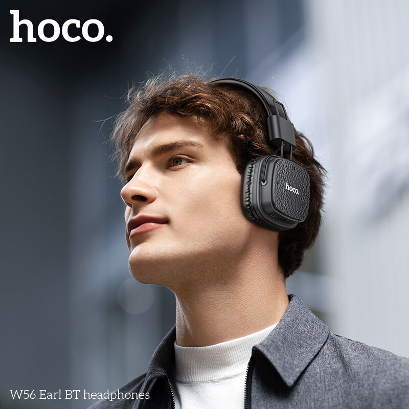 Гарнитура Bluetooth HOCO W56 Eart, bluetooth 5.4, полноразмерная, черная