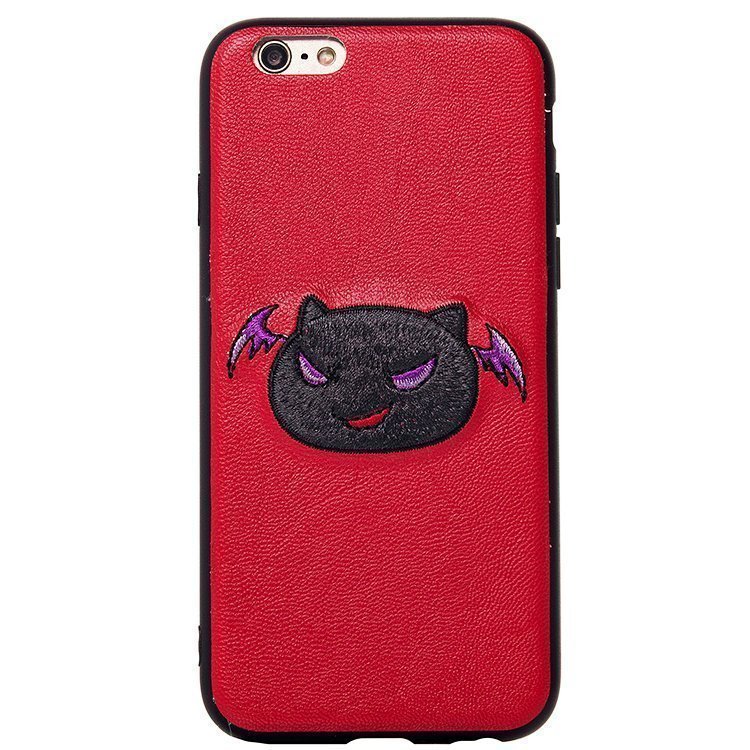 Накладка PC016 Вышивка Бес iPhone 6 (002) красный