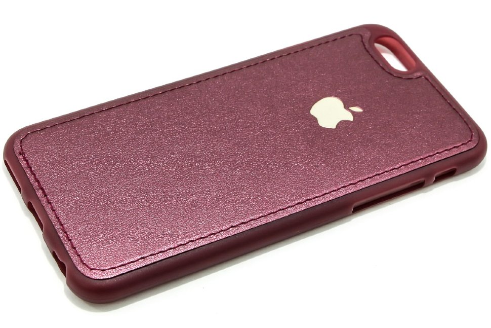 Накладка Кожа ЛЮКС iPhone 6 бордо
