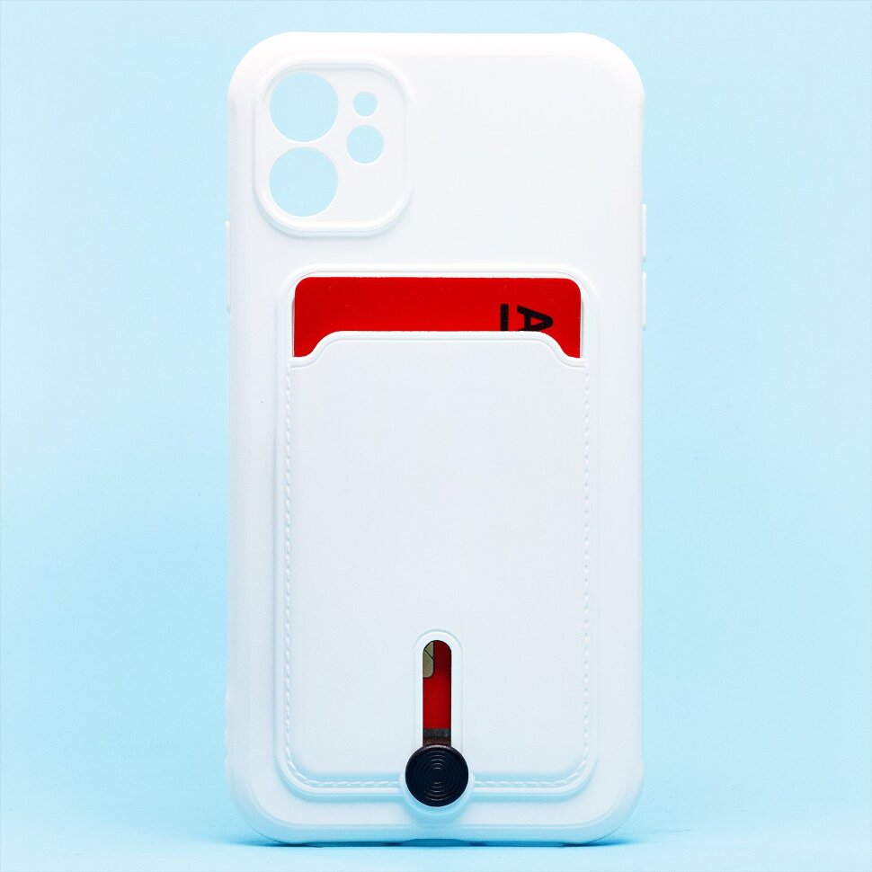 Накладка SC304 для Apple iPhone 11 с визитницей (white)