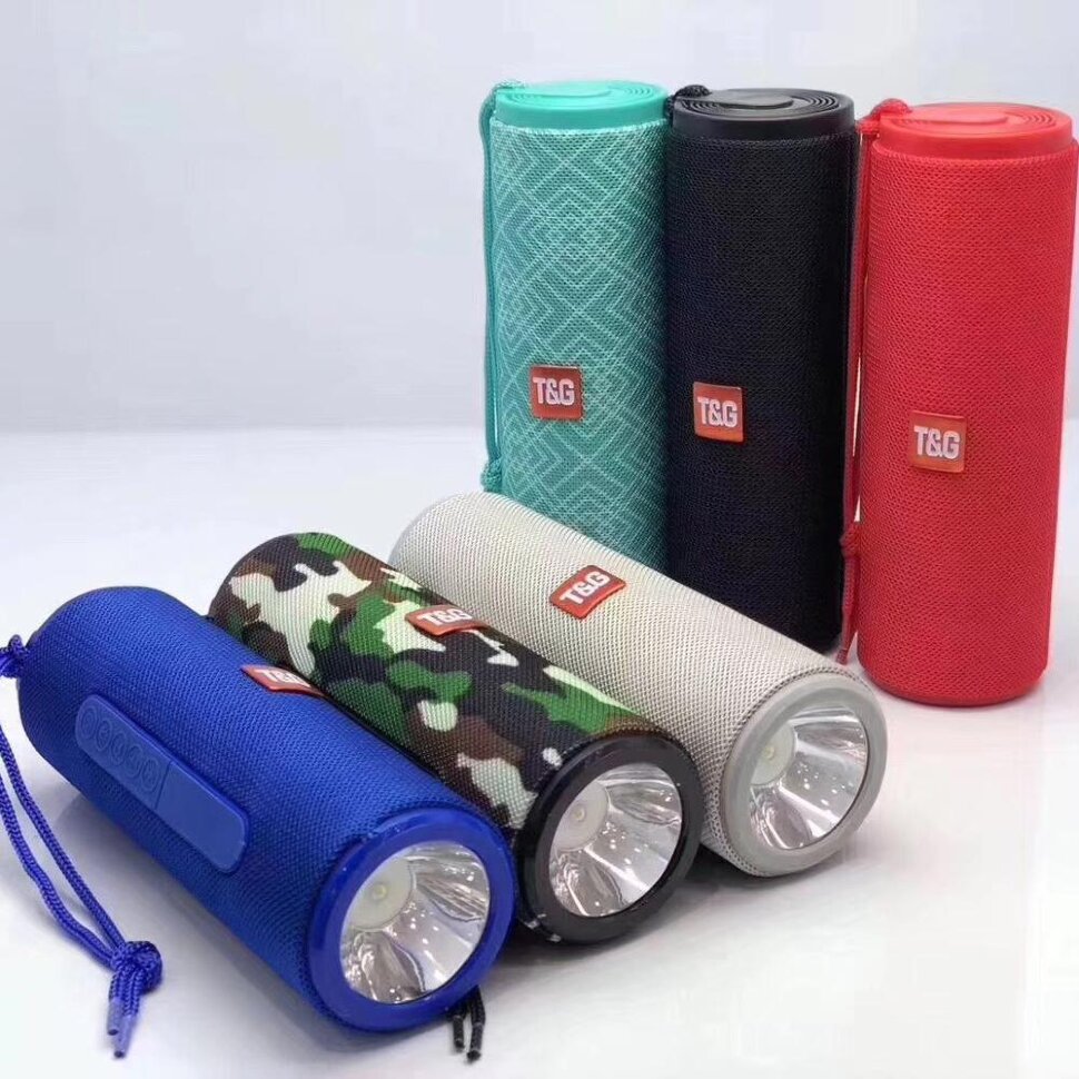 Колонка Bluetooth TG-604, 5Вт*2, 1200mAh, с фонариком, черная
