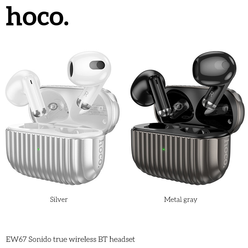 Наушники Bluetooth HOCO EW67 Sonido TWS, серебро